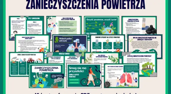 Zanieczyszczenie powietrza: jak zmniejszyć zanieczyszczenie środowiska. 15 kart PDF o jakości powietrza, jego źródłach i wpływie na zdrowie.