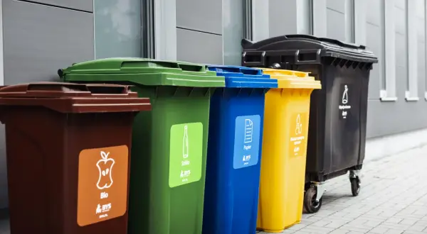 Segregacja śmieci w Warszawie: brązowy, zielony, niebieski, żółty i czarny kontener. Dowiedz się, ile kosztuje kontener na śmieci Warszawa.