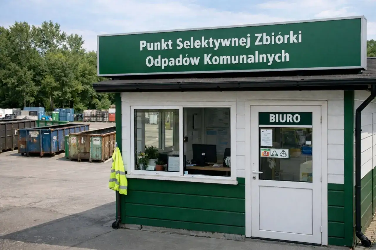 Punkt selektywnej zbiórki odpadów komunalnych. Tutaj dowiesz się, do jakich śmieci wyrzucić styropian.