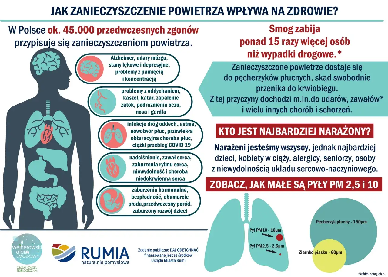 Smog zabija. Zanieczyszczone powietrze powoduje choroby mózgu, serca, płuc. Dowiedz się, co robić, by chronić zdrowie.