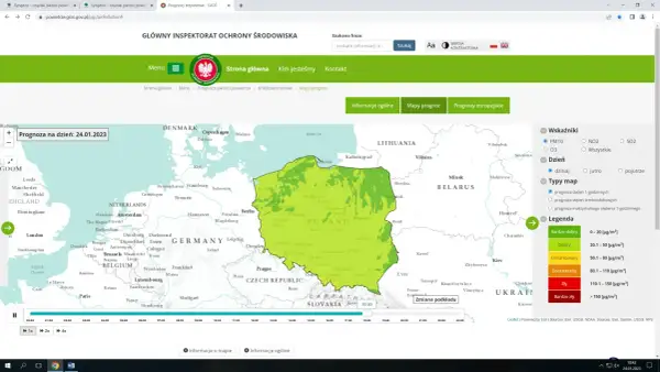 Mapa jakości powietrza w Europie. Sprawdź, gdzie zgłaszać zanieczyszczenie środowiska, analizując prognozy i legendę.